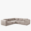 ALMA Canapé d'angle modulable en tissu taupe
