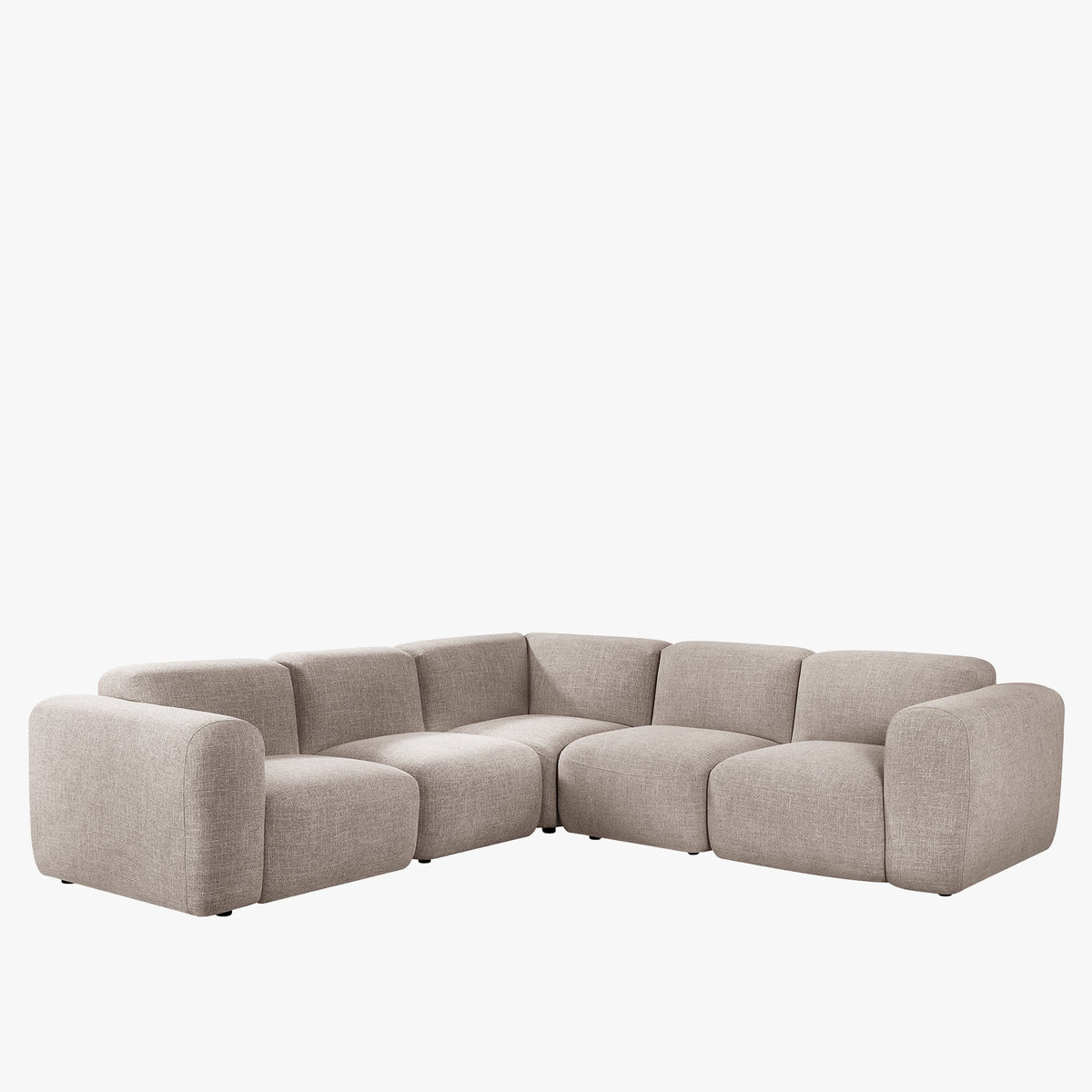 ALMA Canapé d'angle modulable en tissu taupe - Canapés d'angle - Mobilier Deco