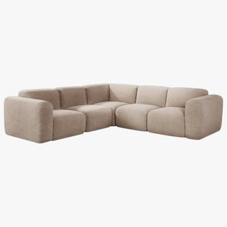 ALMA Canapé d'angle modulable en tissu taupe