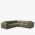 ALMA Canapé d'angle modulable en tissu vert