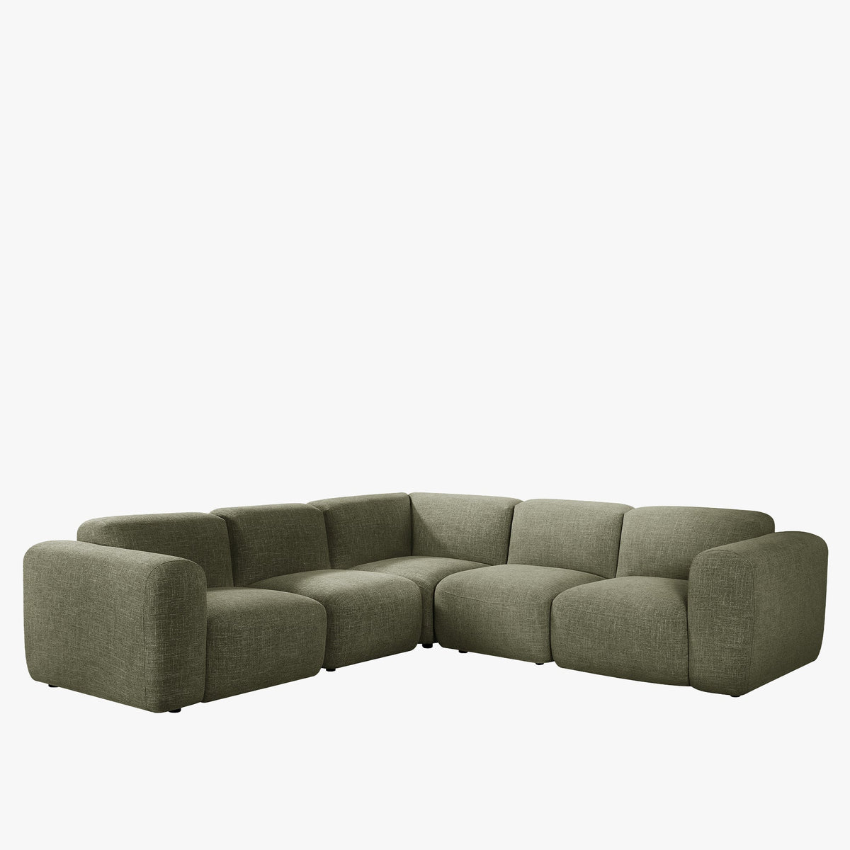 ALMA Canapé d'angle modulable en tissu vert - Canapés d'angle - Mobilier Deco