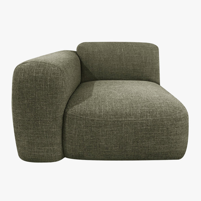 ALMA Canapé d'angle modulable en tissu vert