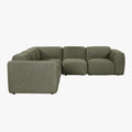 ALMA Canapé d'angle modulable en tissu vert