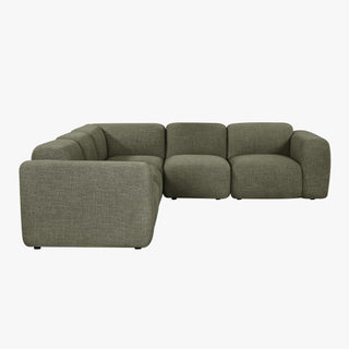 ALMA Canapé d'angle modulable en tissu vert