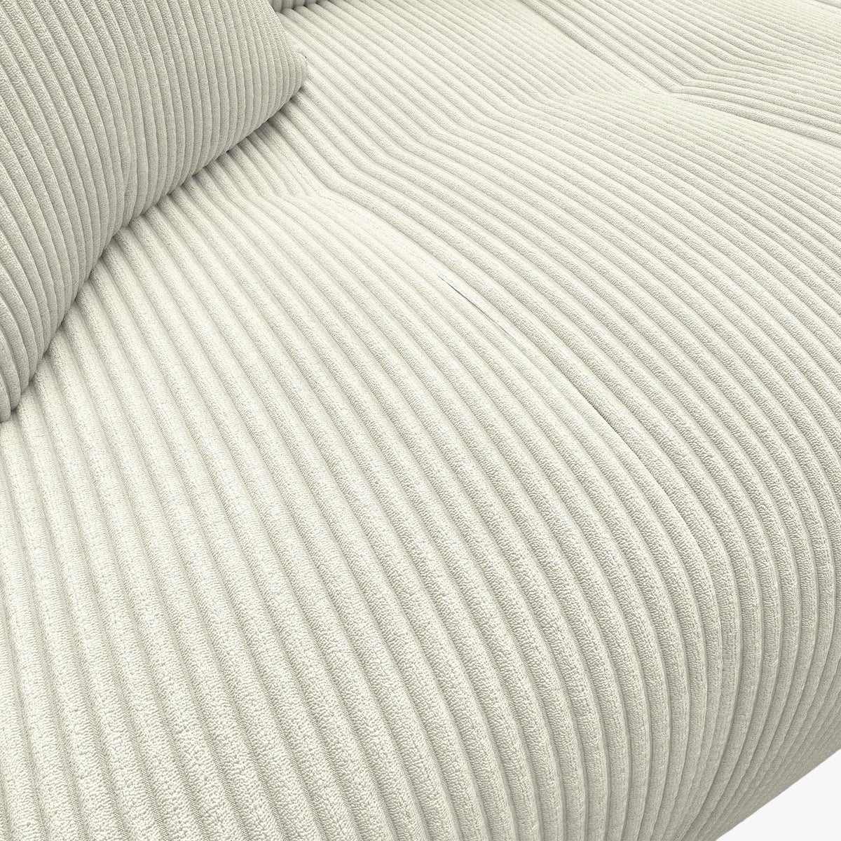 ALYA Canapé d'angle convertible et réversible avec coffre en velours côtelé beige - Canapé d'angle convertible - Mobilier Deco