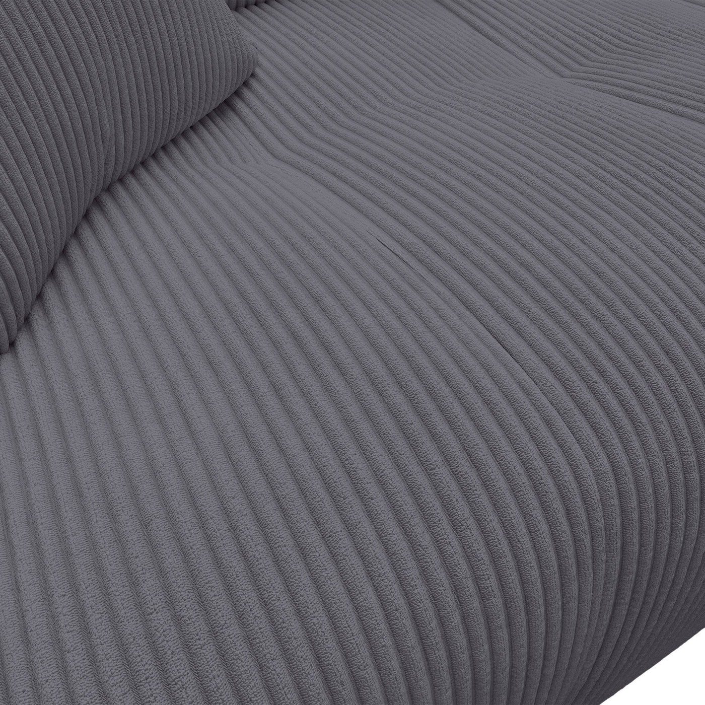 ALYA Canapé d'angle convertible et réversible avec coffre en velours côtelé gris foncé - Canapé d'angle convertible