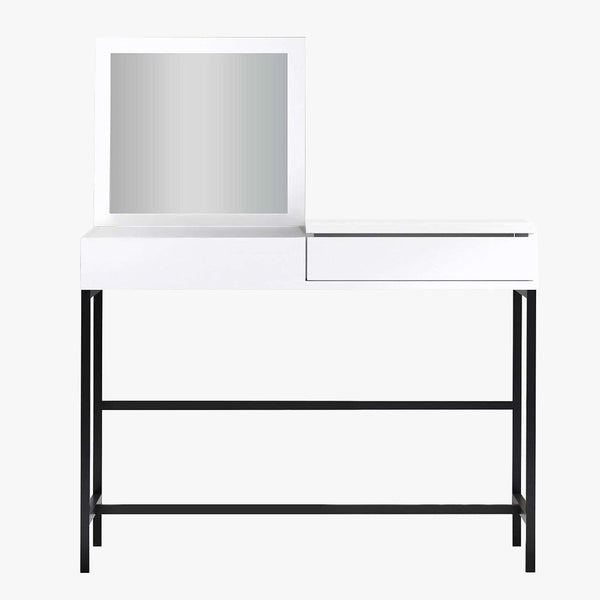 AMARIA Coiffeuse 1 tiroir avec miroir et rangement