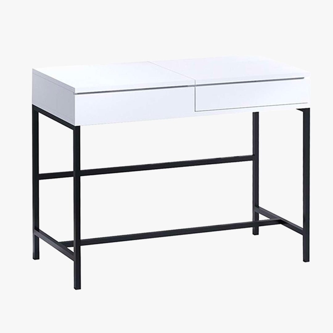AMARIA Coiffeuse 1 tiroir avec miroir et rangement - Coiffeuse - Mobilier Deco