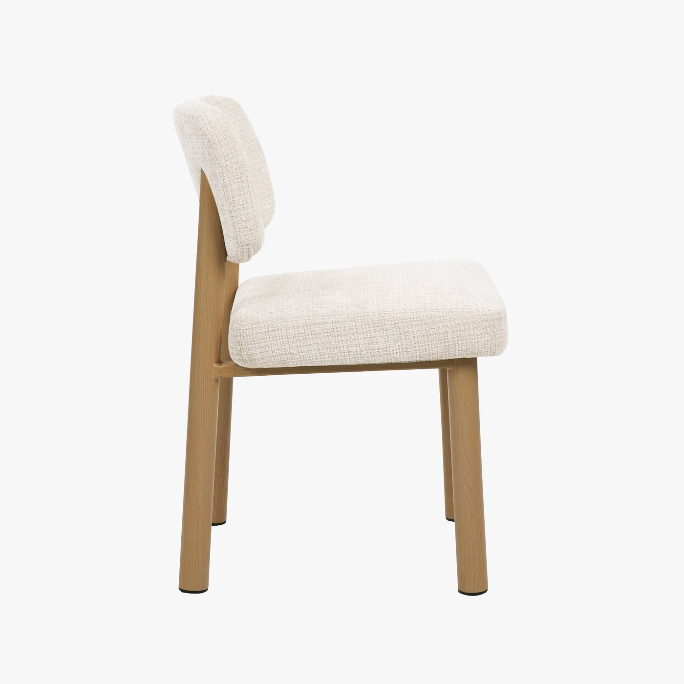 AMELI Lot de 2 chaises en tissu beige pieds en métal beige - Chaise de repas - Mobilier Deco