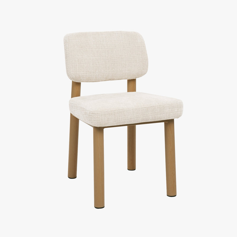 AMELI Lot de 2 chaises en tissu beige pieds en métal beige — aperçu vidéo