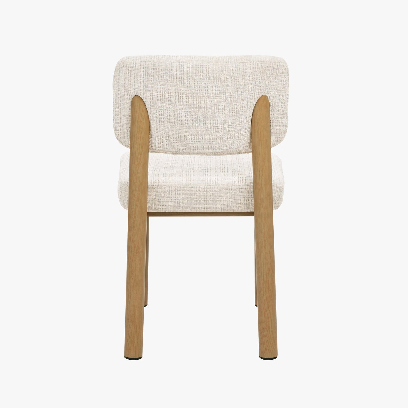 AMELI Lot de 2 chaises en tissu beige pieds en métal beige - Chaise de repas - Mobilier Deco
