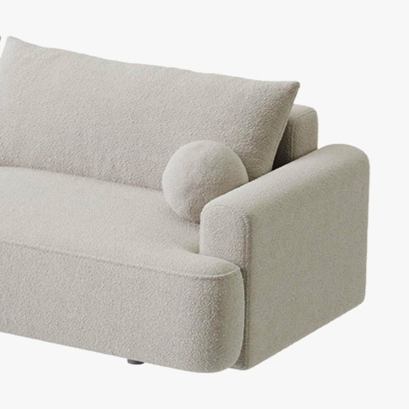 ANAIS Canapé d'angle convertible en tissu bouclette beige foncé- Angle gauche - Canapé d'angle convertible - Mobilier Deco