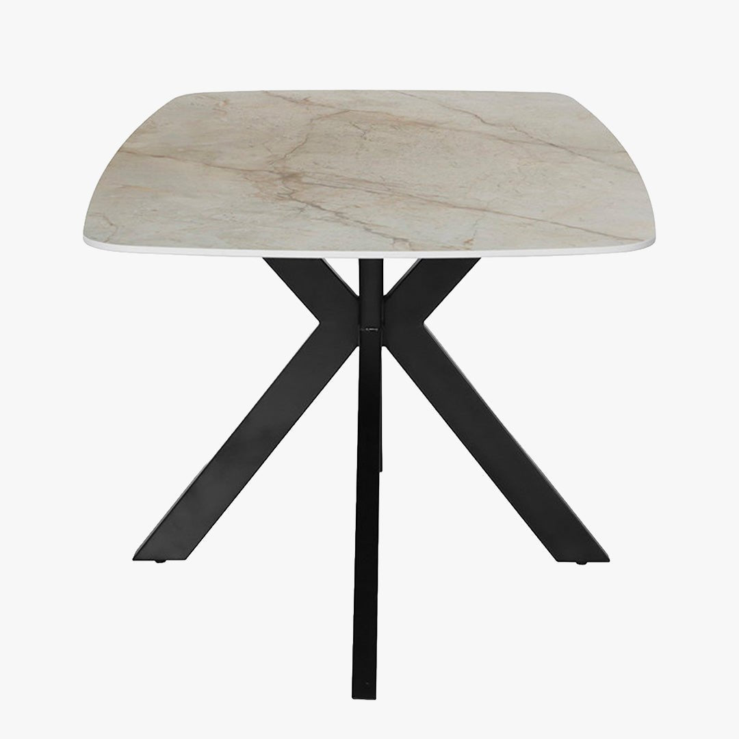 APOLLO XL Table à manger en pierre frittée beige 180 cm - Table à manger - Mobilier Deco