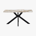 APOLLO XL Table à manger en pierre frittée blanc marbré 180 cm