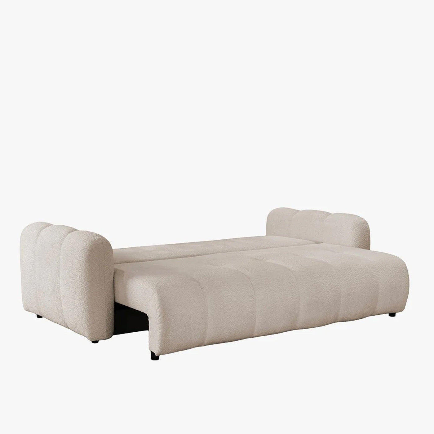 APRILIA Canapé 3 places convertible avec coffre en tissu bouclette beige - Canapés convertibles - Mobilier Deco