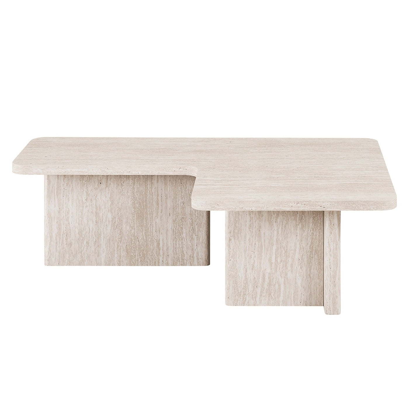 ARALLO Table basse modulable couleur travertin beige 120 cm - Table basse - Mobilier Deco