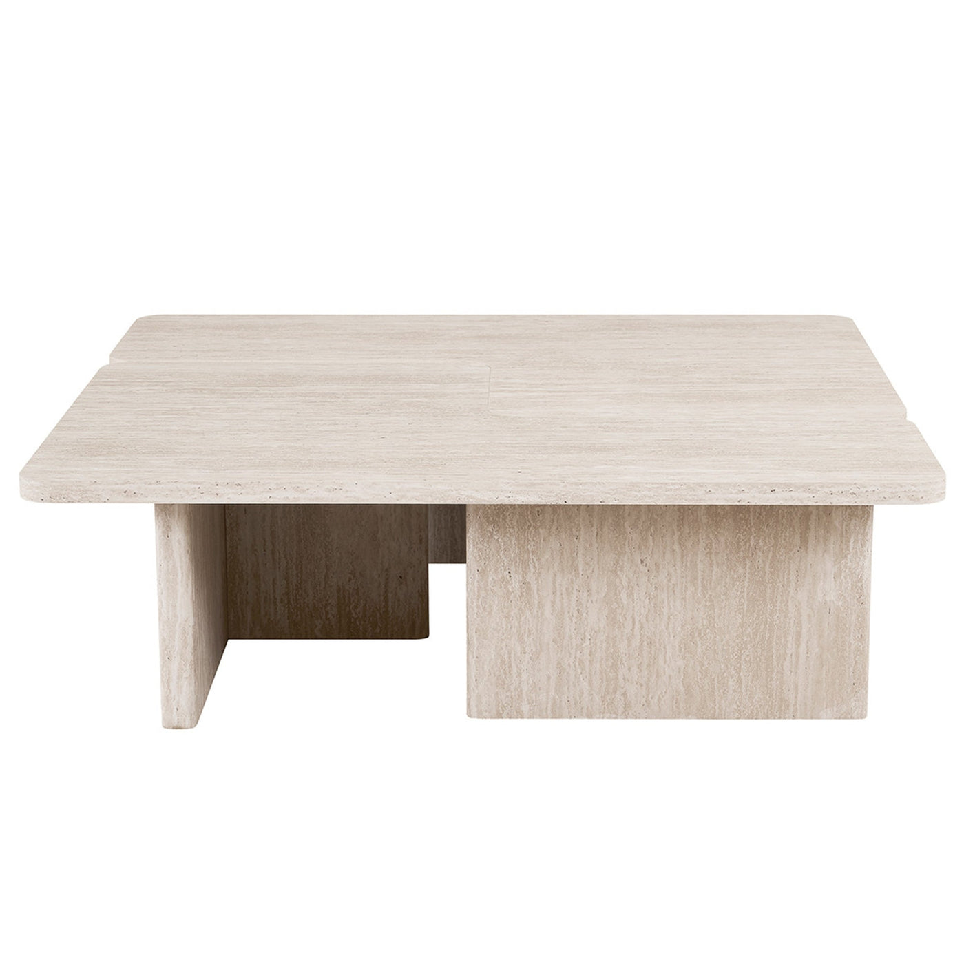 ARALLO Table basse modulable couleur travertin beige 120 cm - Table basse - Mobilier Deco