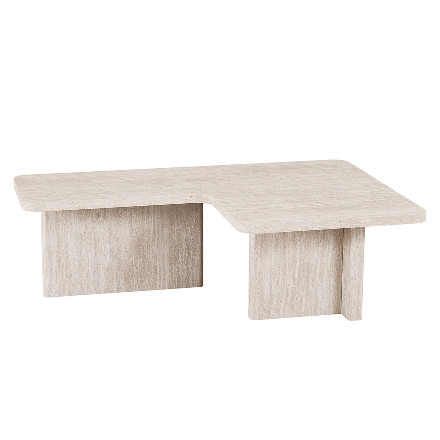 ARALLO Table basse modulable couleur travertin beige 120 cm - Table basse - Mobilier Deco