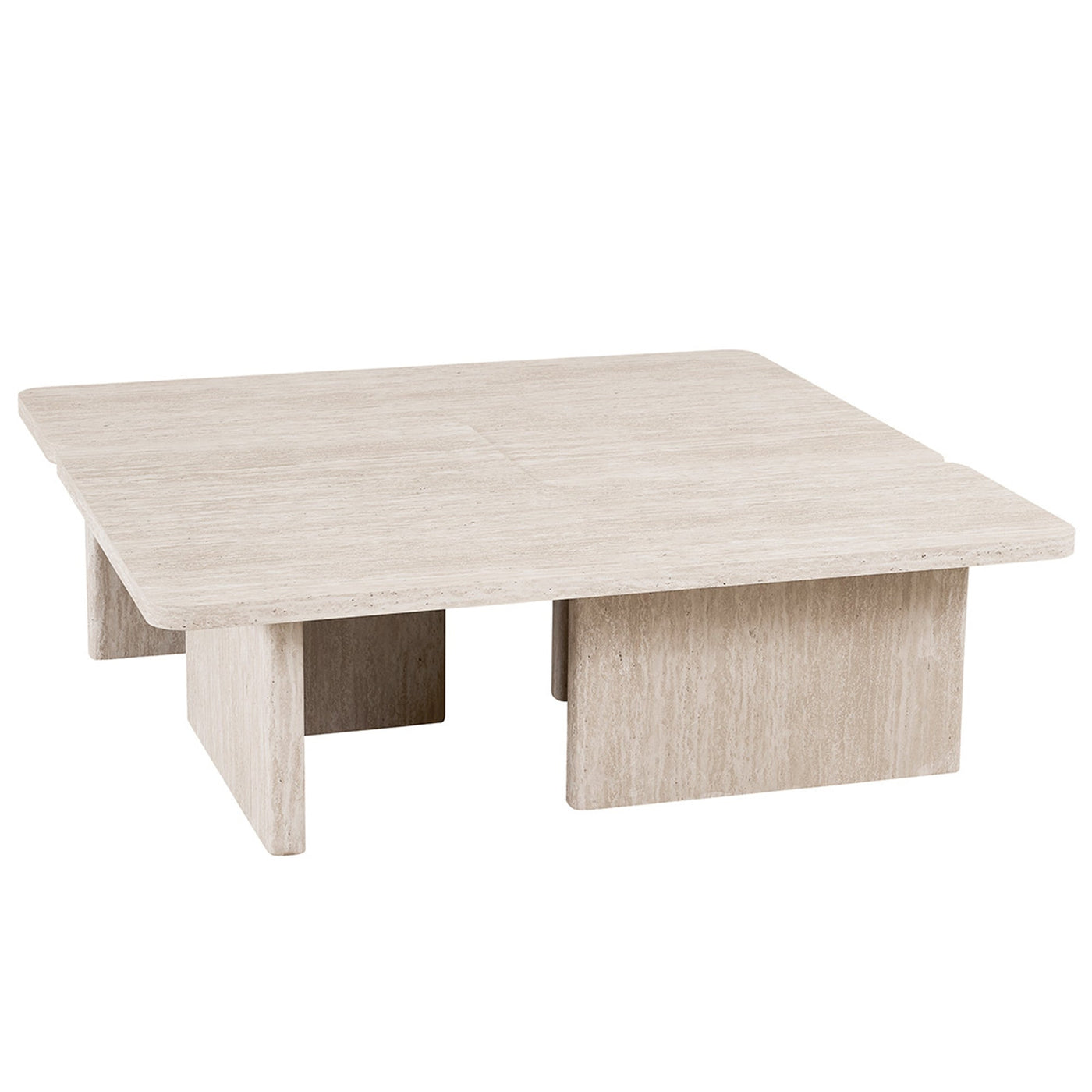 ARALLO Table basse modulable couleur travertin beige 120 cm - Table basse - Mobilier Deco