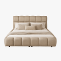 ARIONA Lit double en tissu taupe avec coffre 140x190 cm