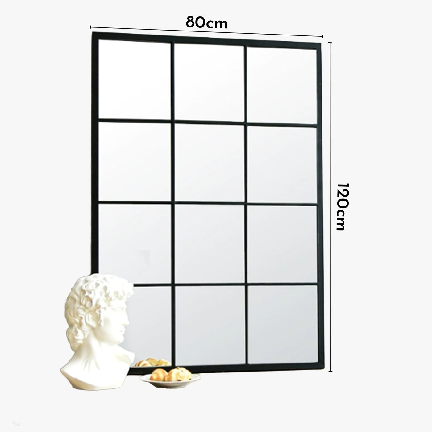 ARYA Miroir mural rectangulaire en fer noir 120x80 cm - Miroirs - Mobilier Deco