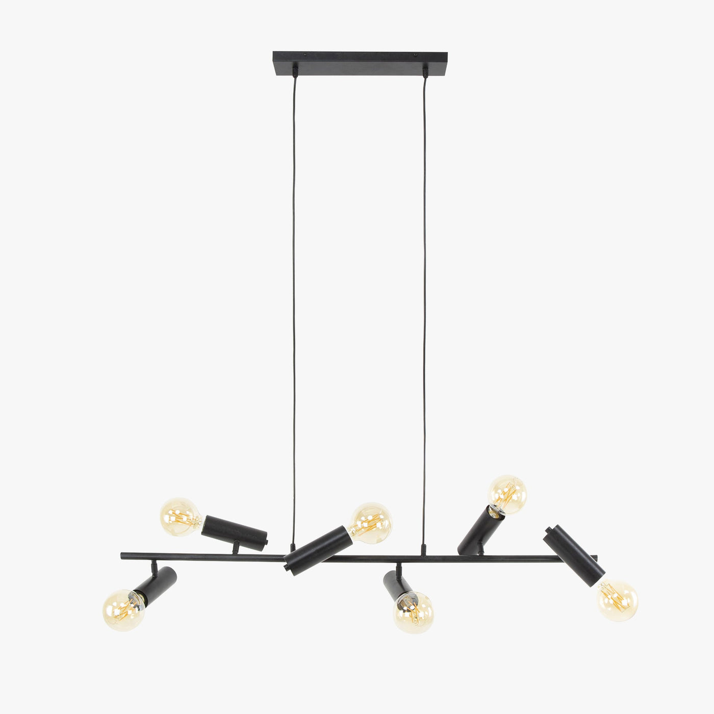 ASTER Suspension 6 lampes pivotantes en métal gris foncé 110x150 cm - Luminaires - Mobilier Deco