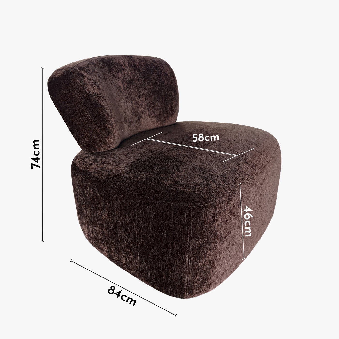 ASTON Fauteuil en tissu marron - Fauteuils - Mobilier Deco