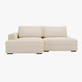 AYDA Canapé d'angle convertible avec coffre en velours gros côtelé beige - Angle gauche