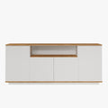 AZELIA Buffet 4 portes 1 niche couleur bois et blanc