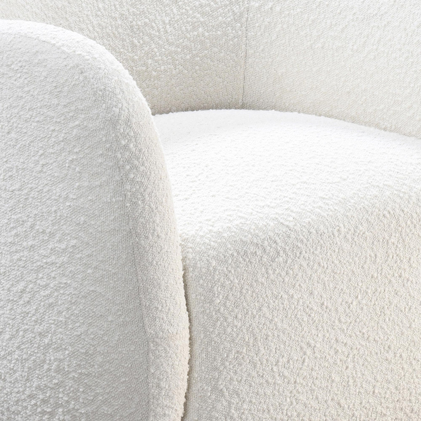 BARCY Fauteuil cabriolet pivotant effet peau de mouton blanc - Fauteuils - Mobilier Deco