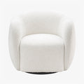 BARCY Fauteuil cabriolet pivotant effet peau de mouton blanc
