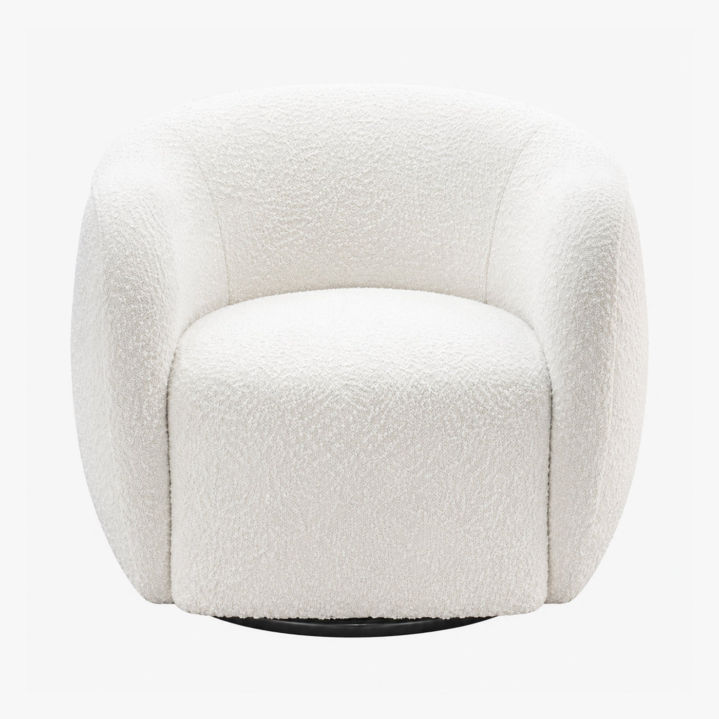 BARCY Fauteuil cabriolet pivotant effet peau de mouton blanc - Fauteuils - Mobilier Deco