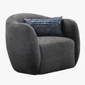 BARCY Fauteuil cabriolet pivotant effet peau de mouton gris foncé