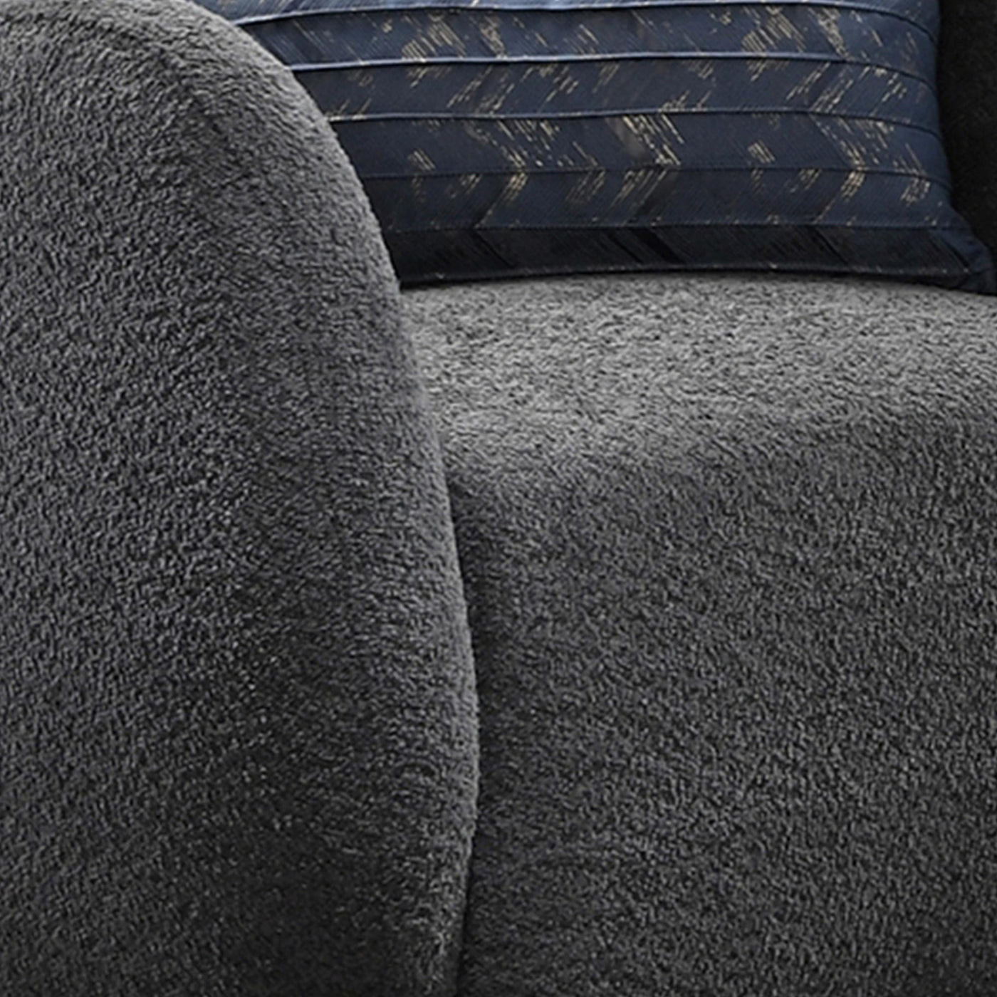 BARCY Fauteuil cabriolet pivotant effet peau de mouton gris foncé - Fauteuils - Mobilier Deco