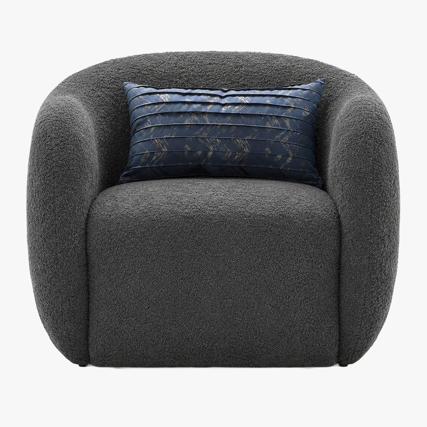 BARCY Fauteuil cabriolet pivotant effet peau de mouton gris foncé - Fauteuils - Mobilier Deco