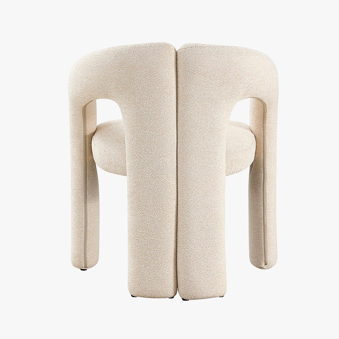 BEJA Fauteuil en tissu bouclette beige - Fauteuils - Mobilier Deco