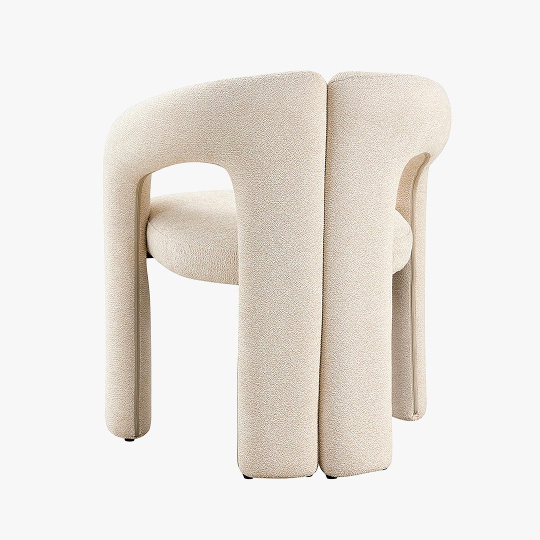BEJA Fauteuil en tissu bouclette beige - Fauteuils - Mobilier Deco