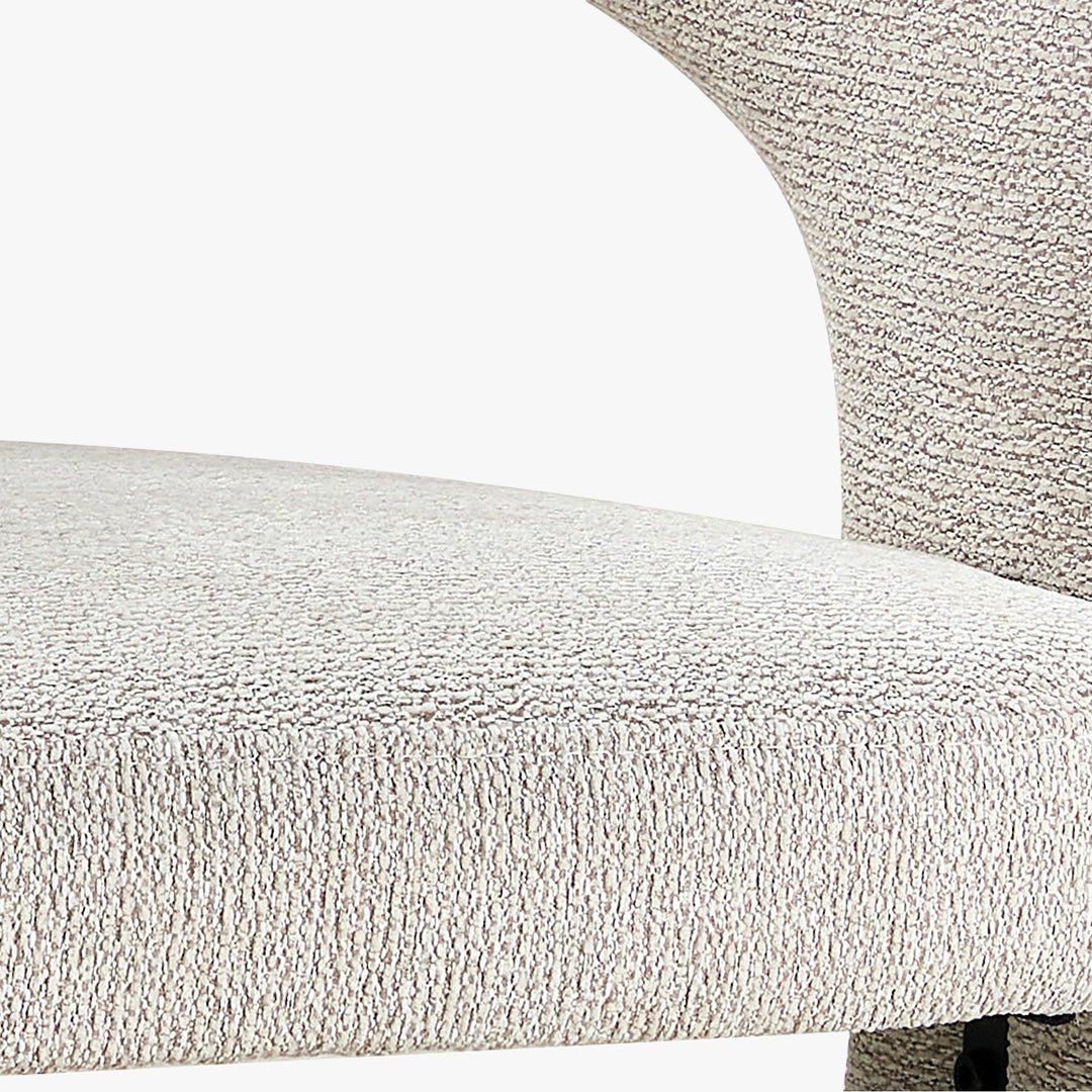 BEJA Fauteuil en tissu bouclette écru - Fauteuils - Mobilier Deco