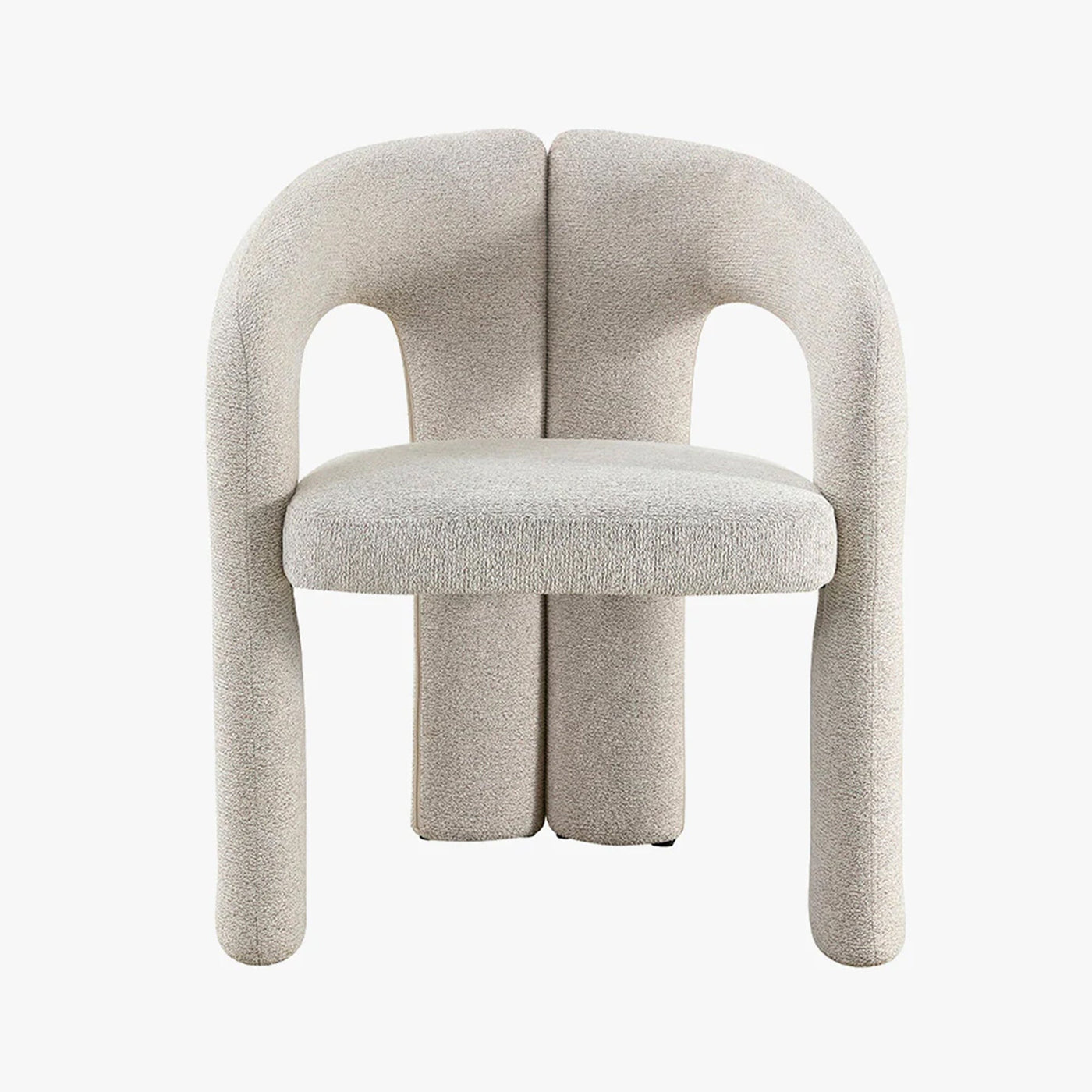 BEJA Fauteuil en tissu bouclette écru - Fauteuils - Mobilier Deco