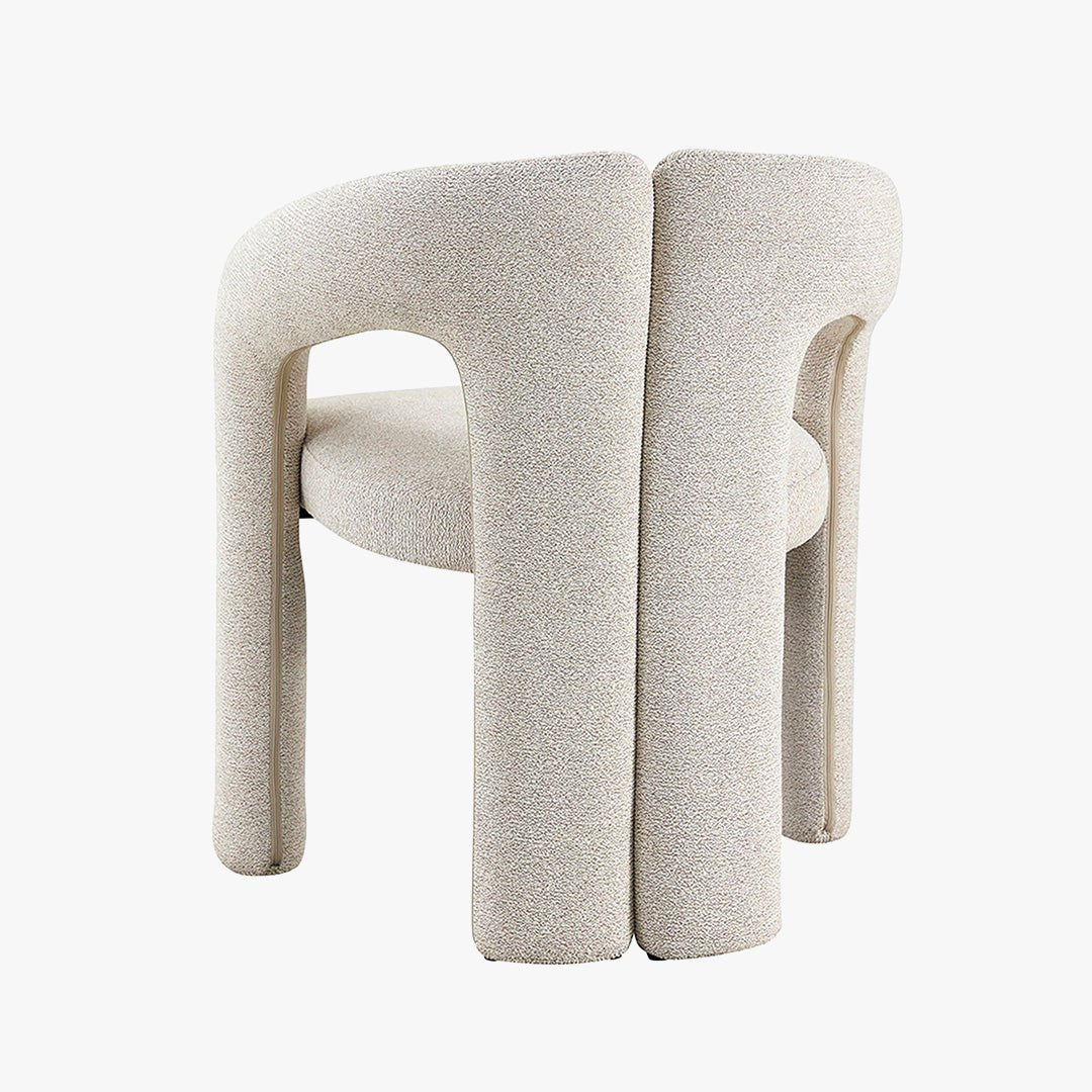BEJA Fauteuil en tissu bouclette écru - Fauteuils - Mobilier Deco