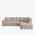 BELIZ Canapé d'angle en tissu beige - Angle droit