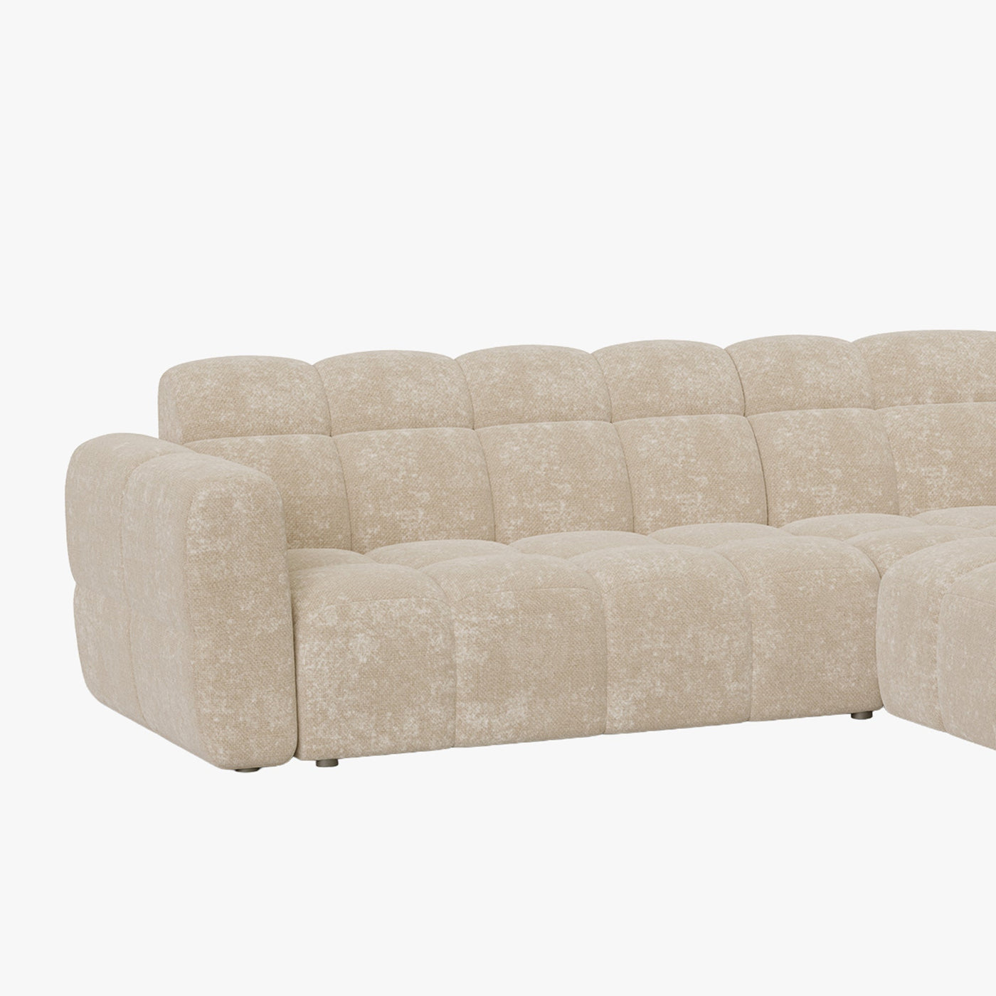 BELIZ Canapé d'angle en tissu beige - Angle droit - Canapés d'angle - Mobilier Deco