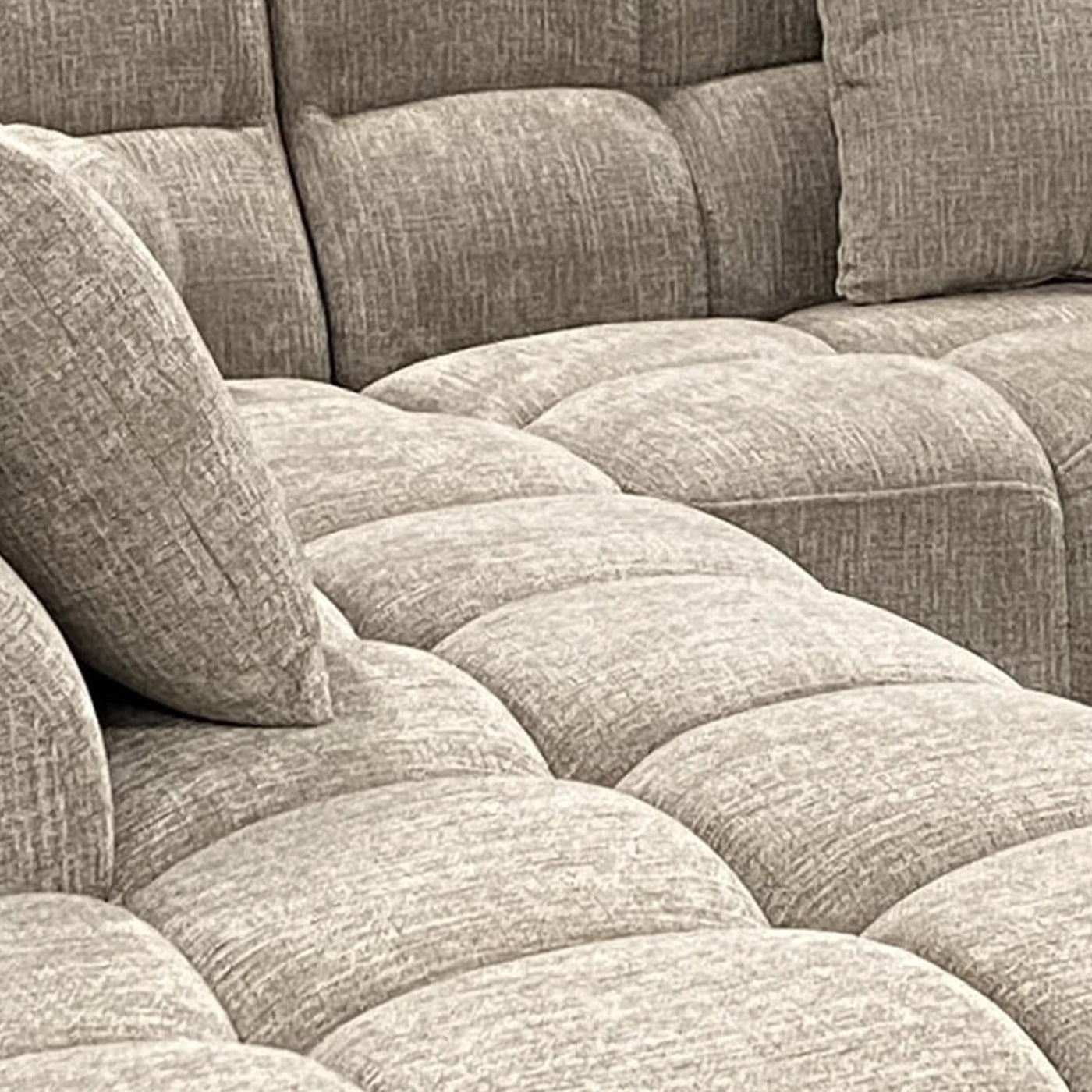 BELIZ Canapé d'angle en tissu beige - Angle gauche - Canapés d'angle - Mobilier Deco