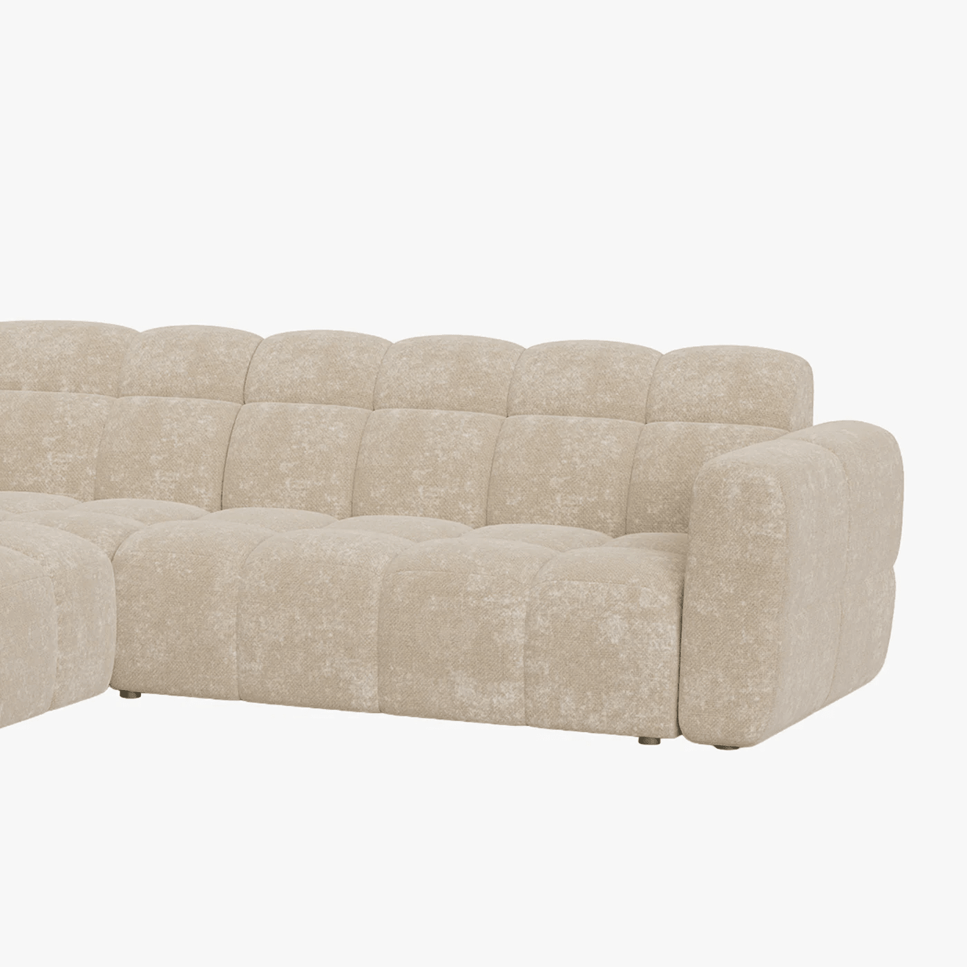 BELIZ Canapé d'angle en tissu beige - Angle gauche - Canapés d'angle - Mobilier Deco