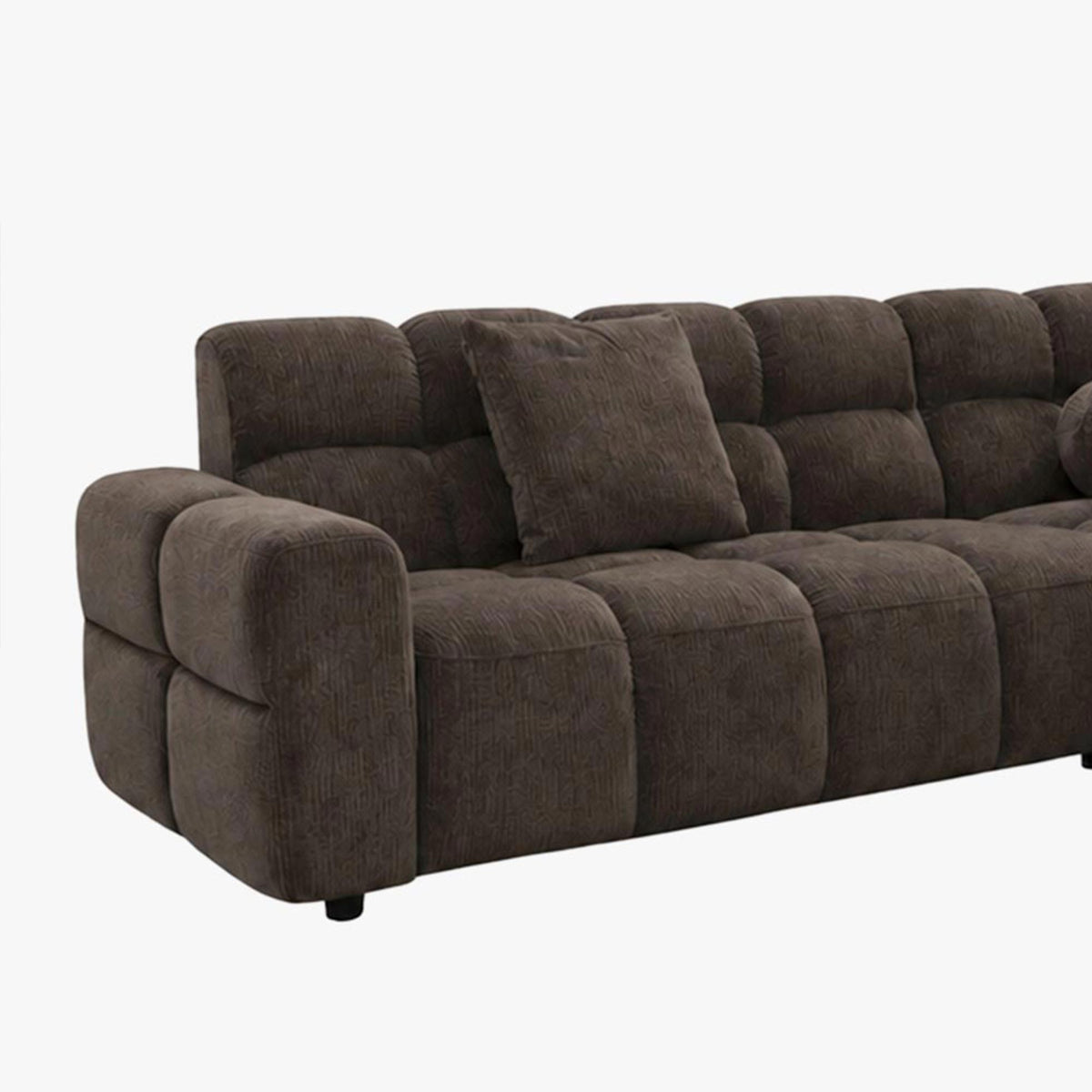 BELIZ Canapé d'angle en tissu noir - Angle droit - Canapés d'angle - Mobilier Deco
