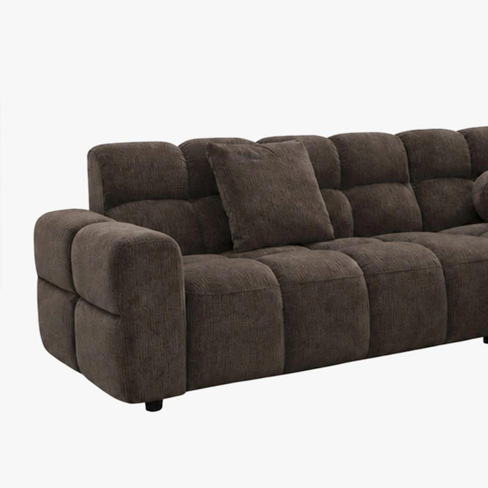 BELIZ Canapé d'angle en tissu marron foncé - Angle droit