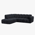 BELIZ Canapé d'angle en tissu noir - Angle gauche