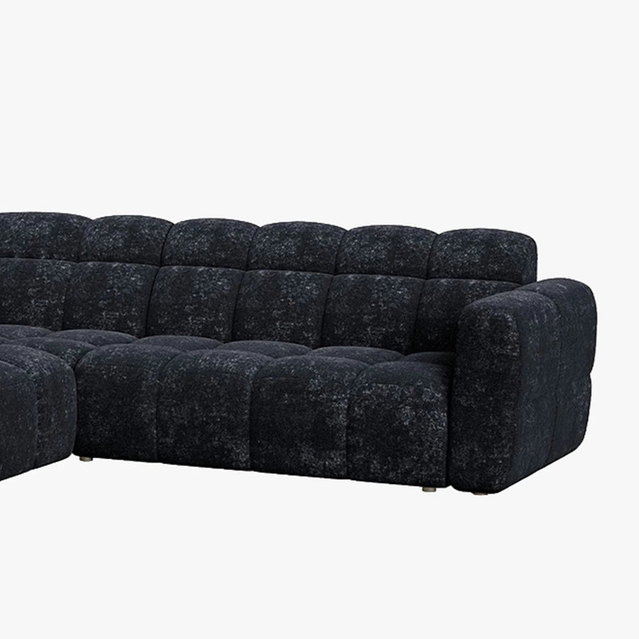 BELIZ Canapé d'angle en tissu noir - Angle gauche — aperçu vidéo