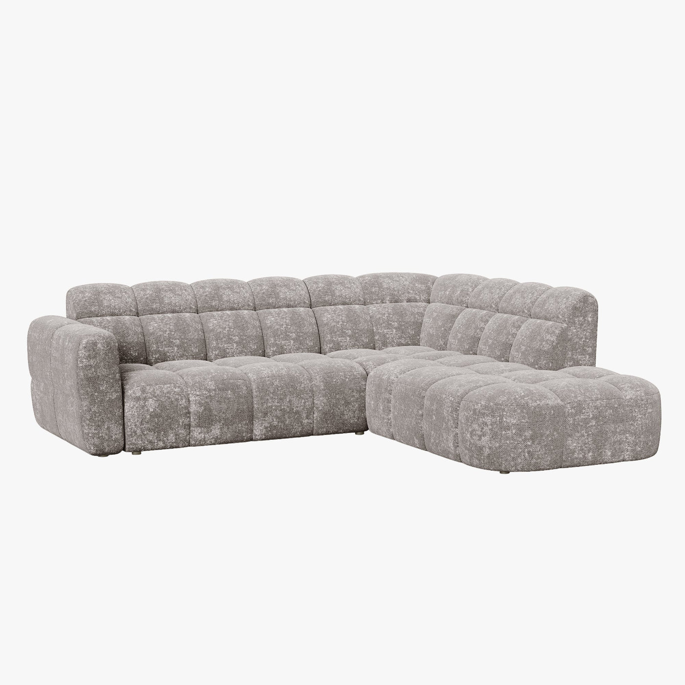 BELIZ Canapé d'angle en tissu taupe - Angle droit - Canapés d'angle - Mobilier Deco
