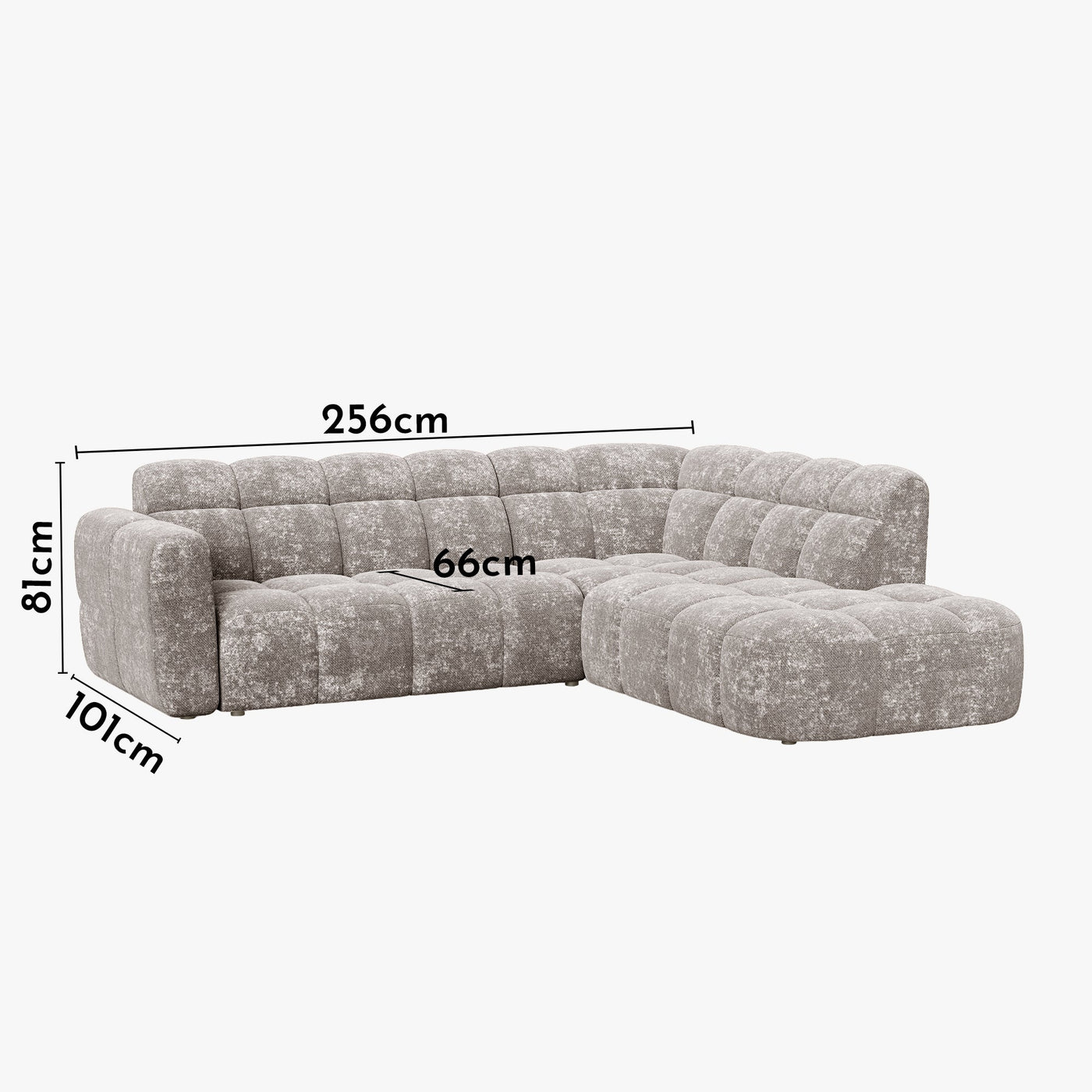 BELIZ Canapé d'angle en tissu taupe - Angle droit - Canapés d'angle - Mobilier Deco